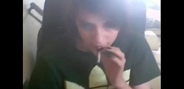  cute weed smoker has pretty pussy